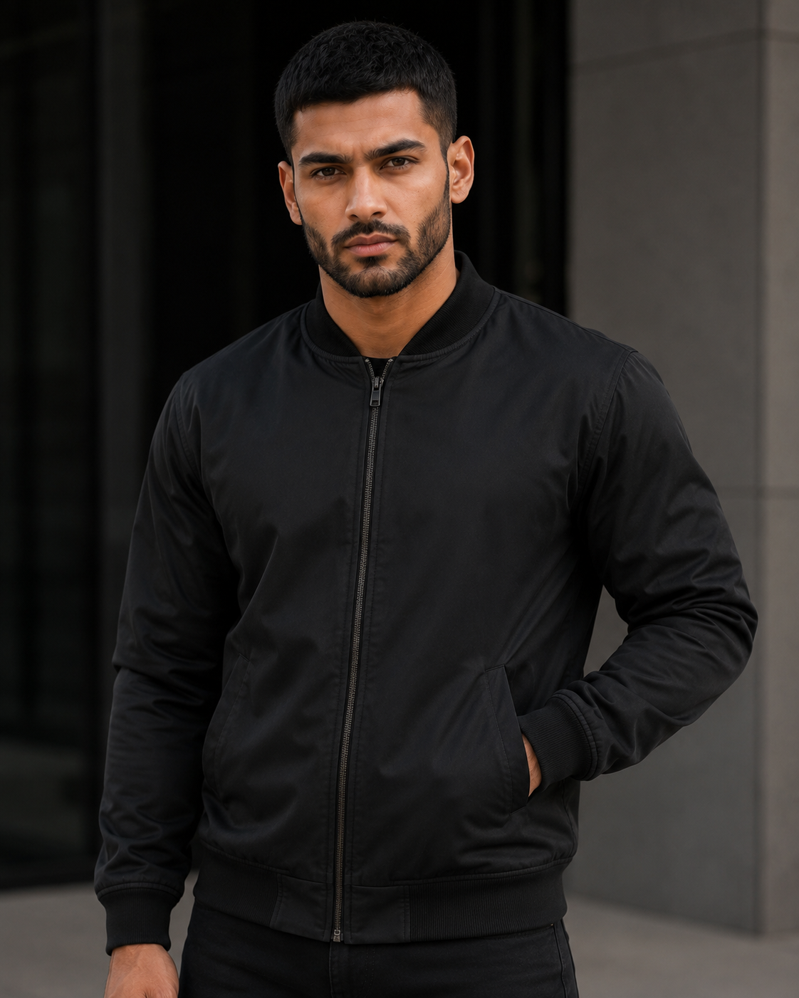Black Bomber Jacket