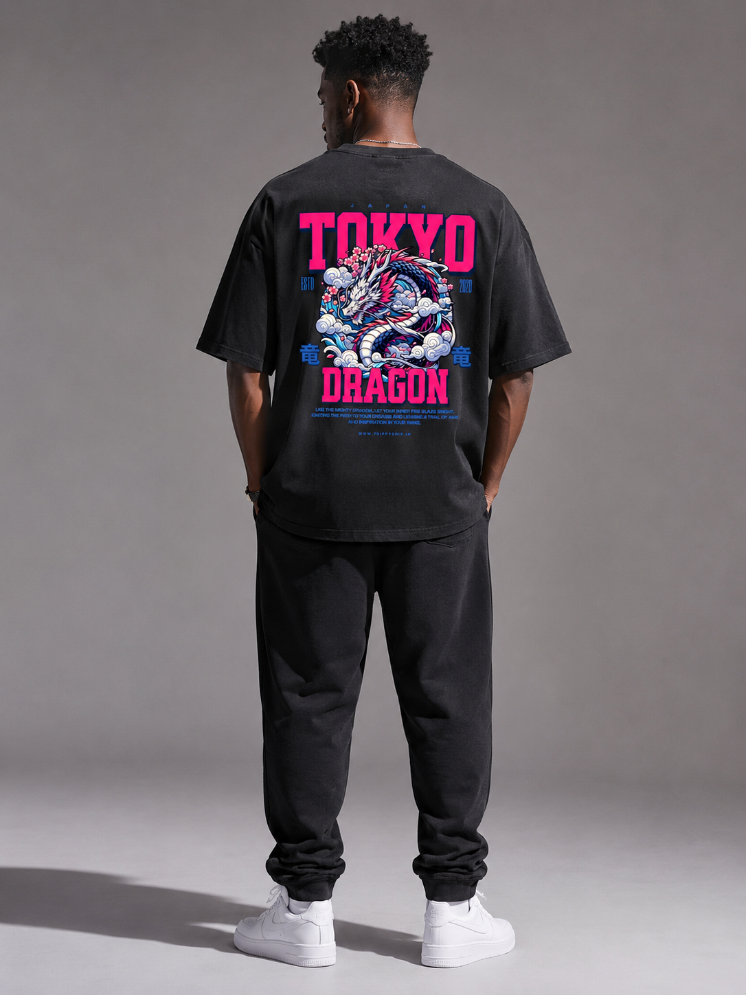 Tokyo Dragon Terry Oversized Tee