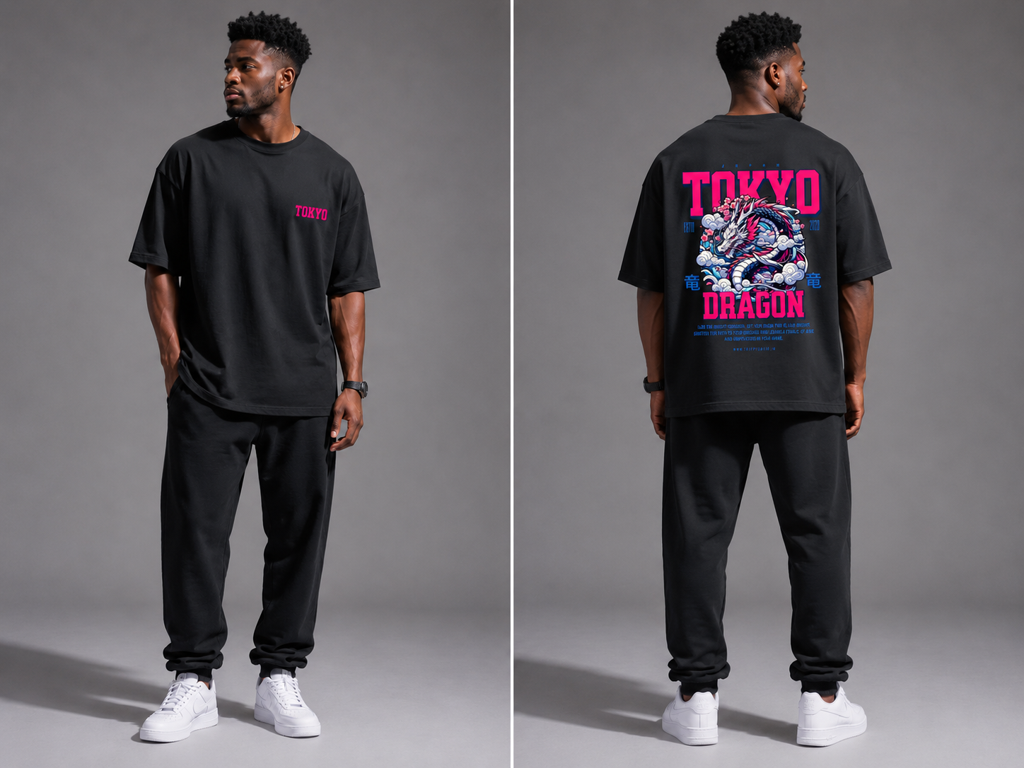 Tokyo Dragon Terry Oversized Tee