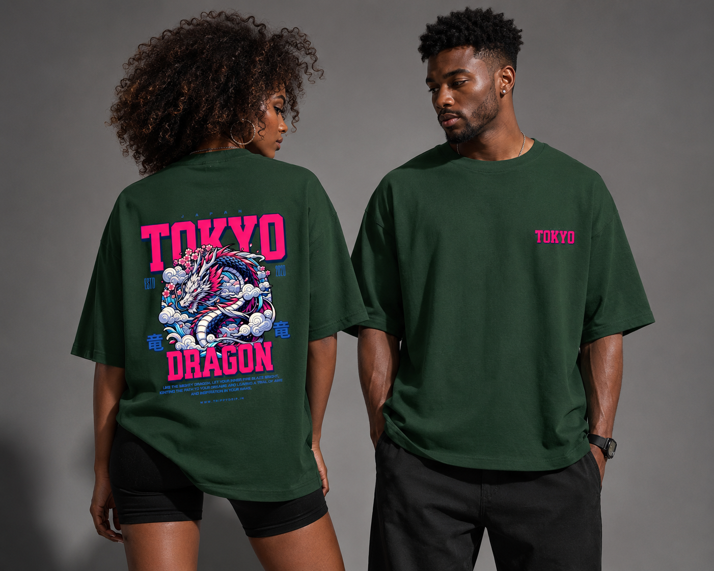 Tokyo Dragon Terry Oversized Tee