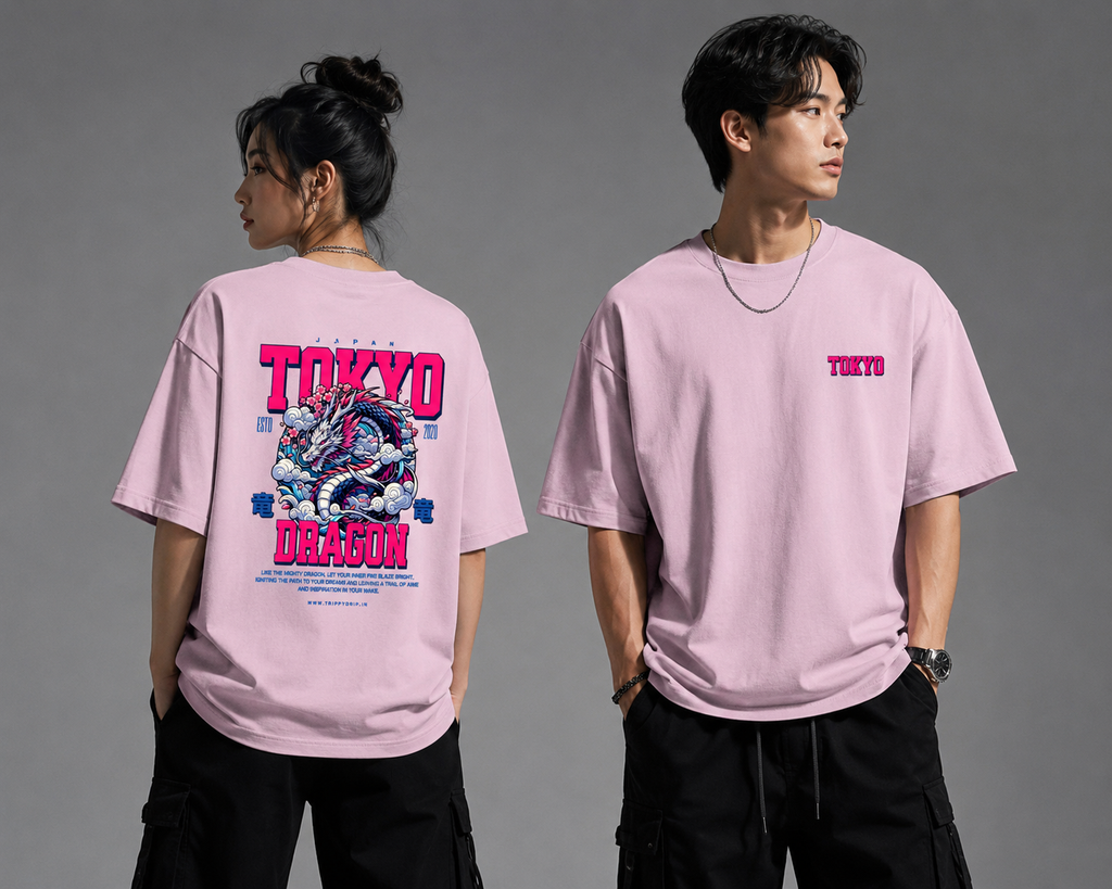 Tokyo Dragon Terry Oversized Tee