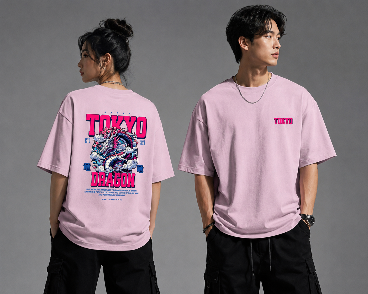 Tokyo Dragon Terry Oversized Tee