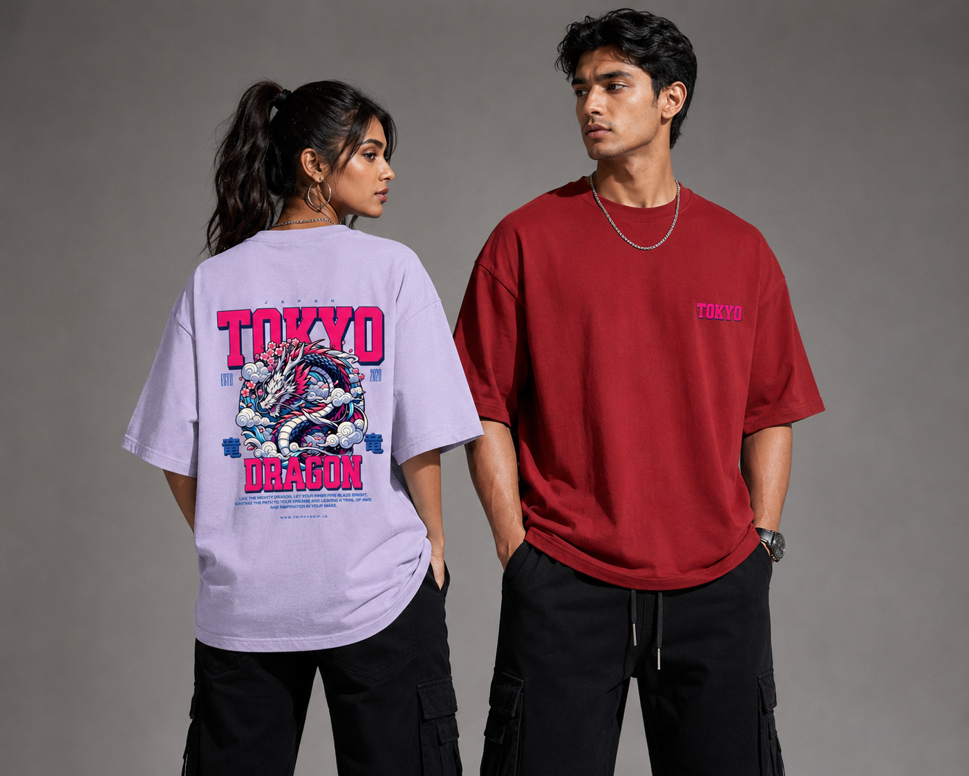 Tokyo Dragon Terry Oversized Tee