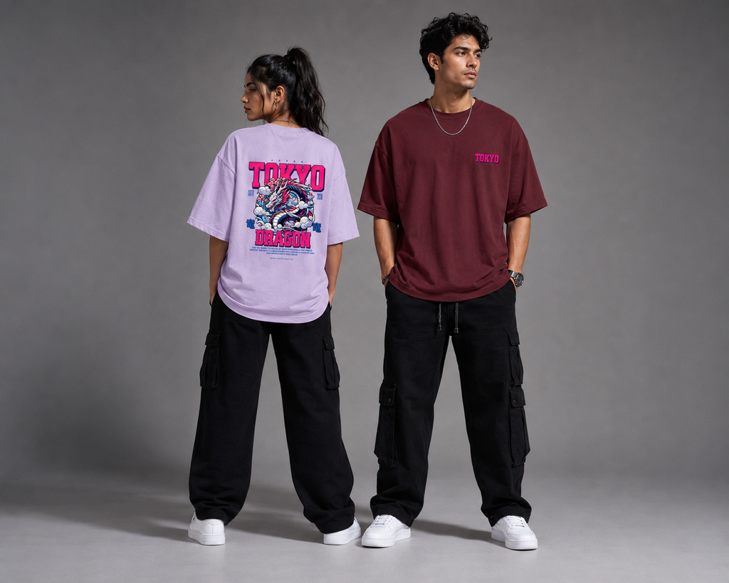 Tokyo Dragon Terry Oversized Tee