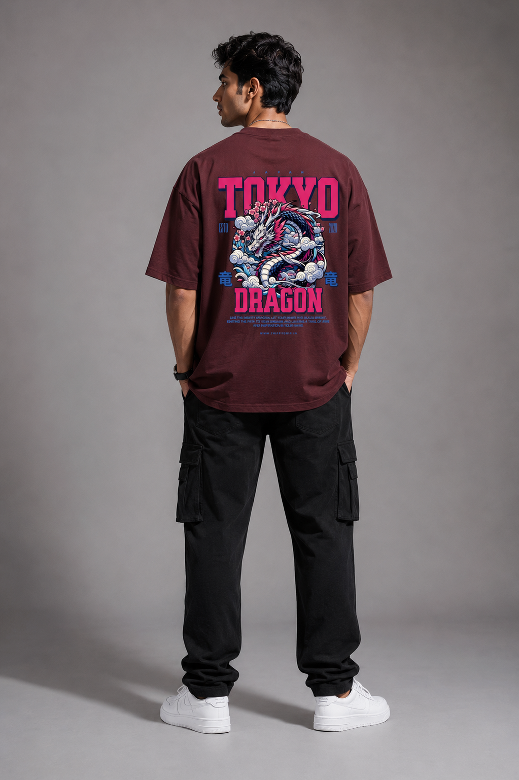 Tokyo Dragon Terry Oversized Tee