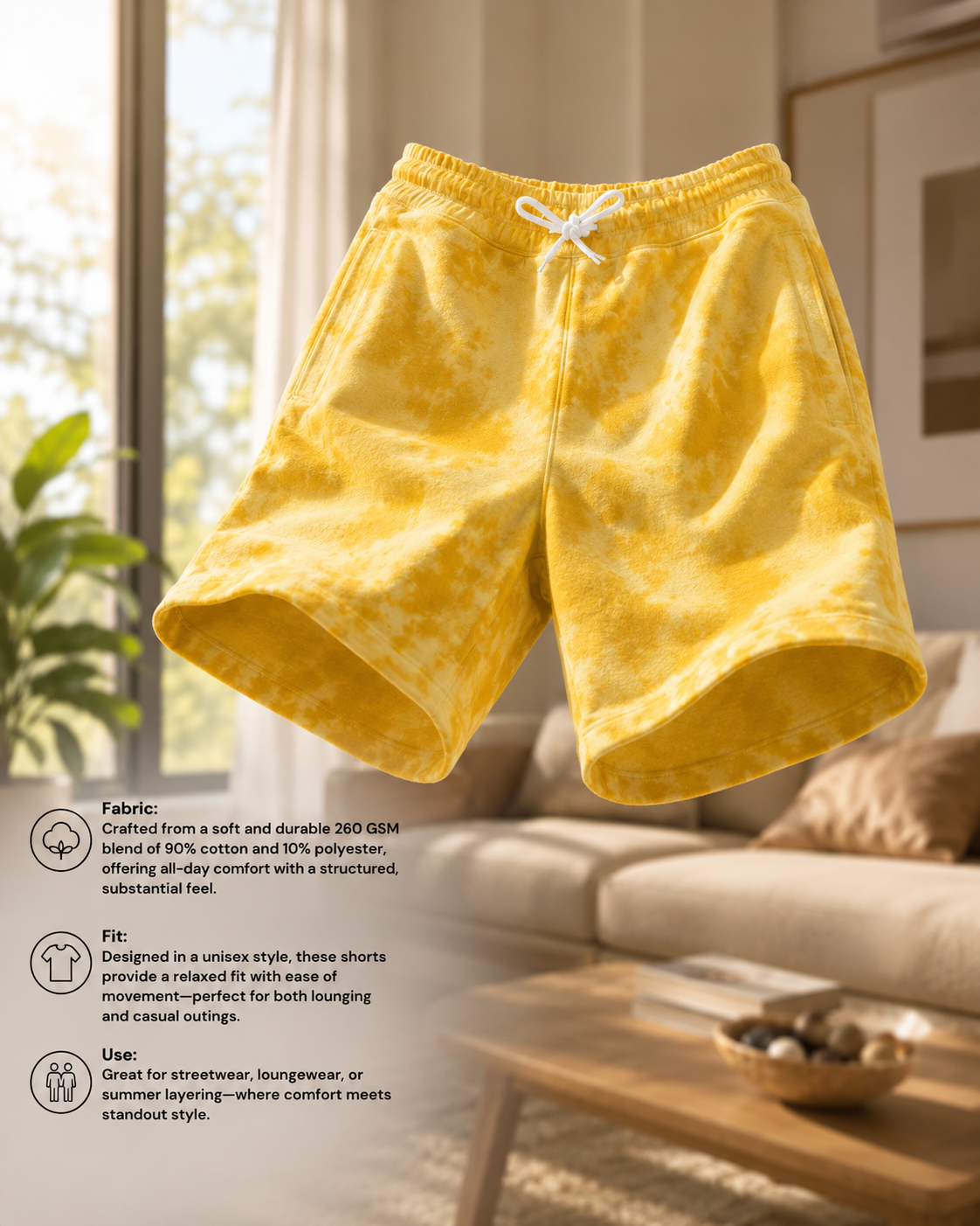 Unisex Tie Dye Shorts