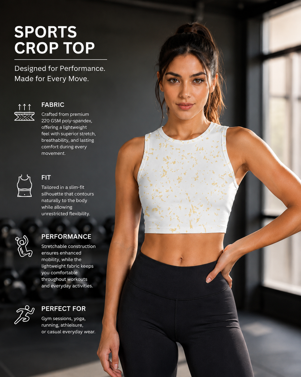 Gold Dust Sports Crop Top