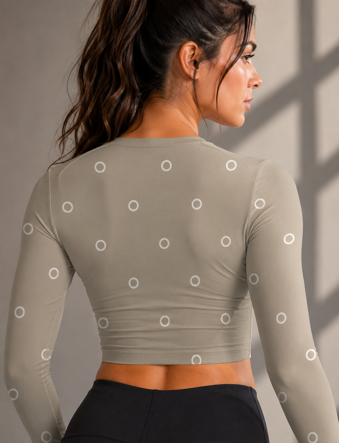Brown Full Sleeve Crop top