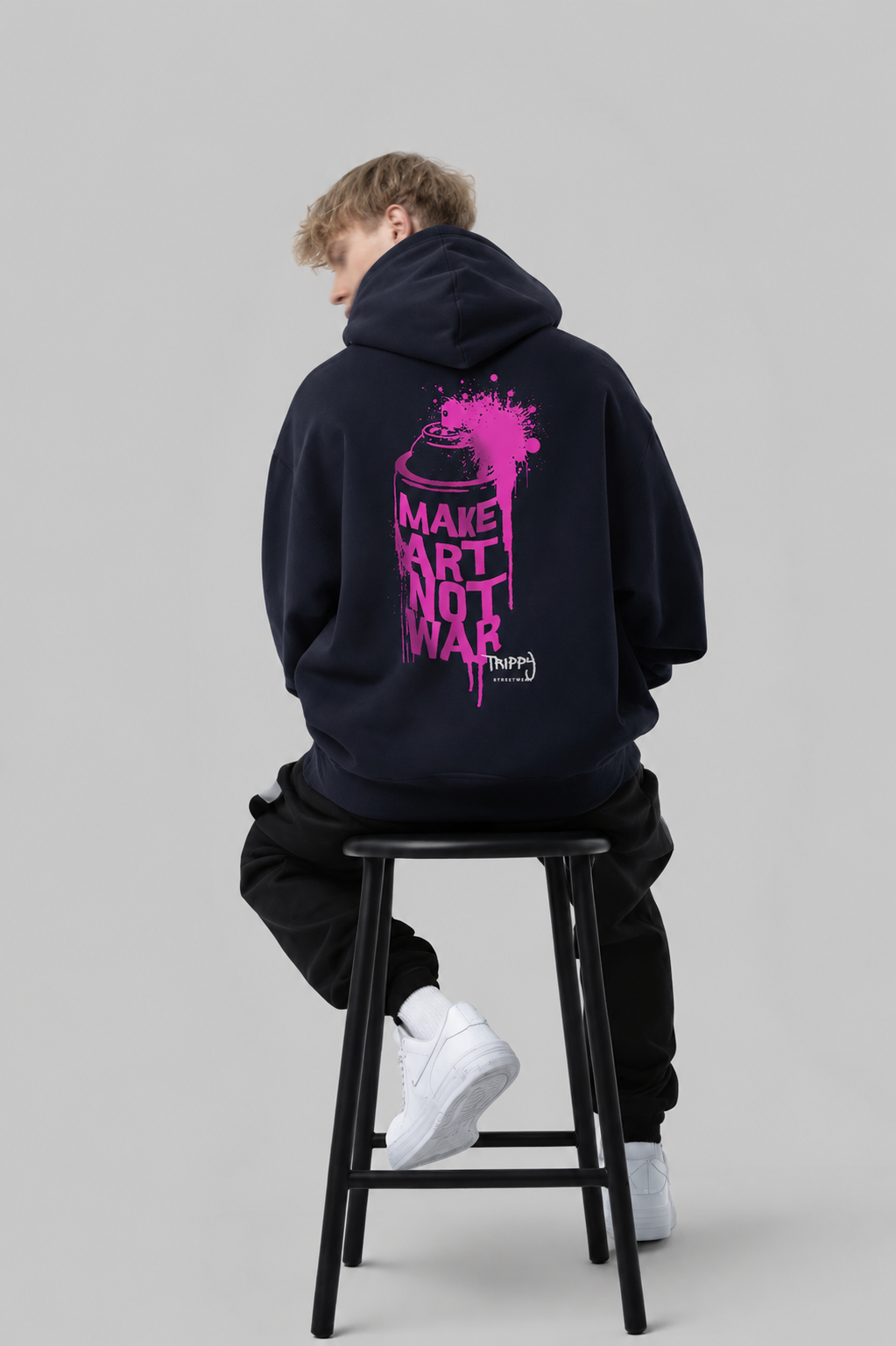 Make Art Not War Oversized Hoodie