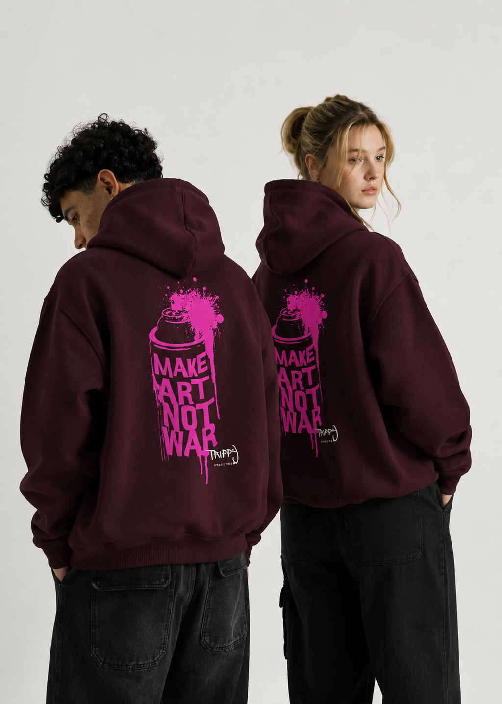 Make Art Not War Oversized Hoodie