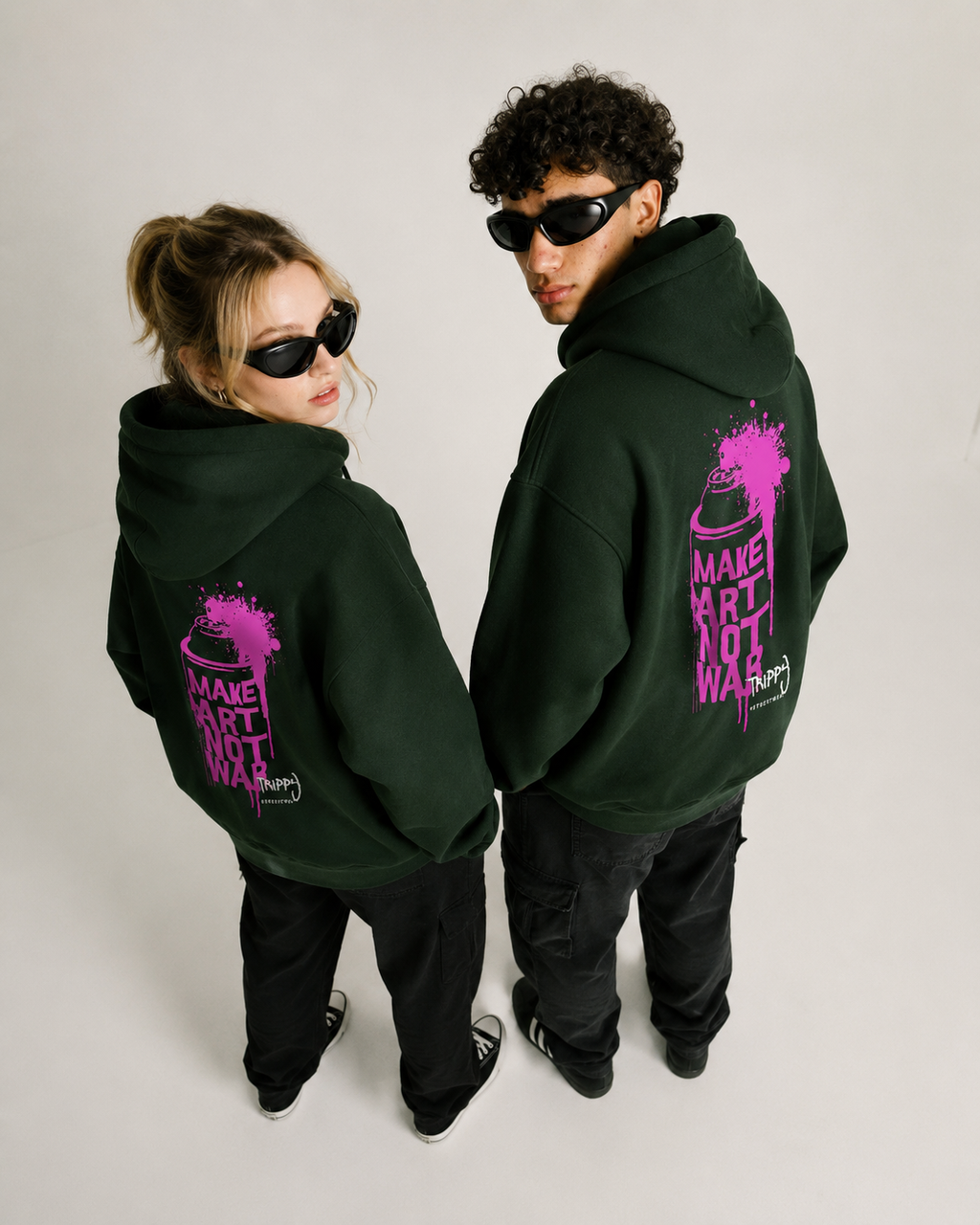 Make Art Not War Oversized Hoodie
