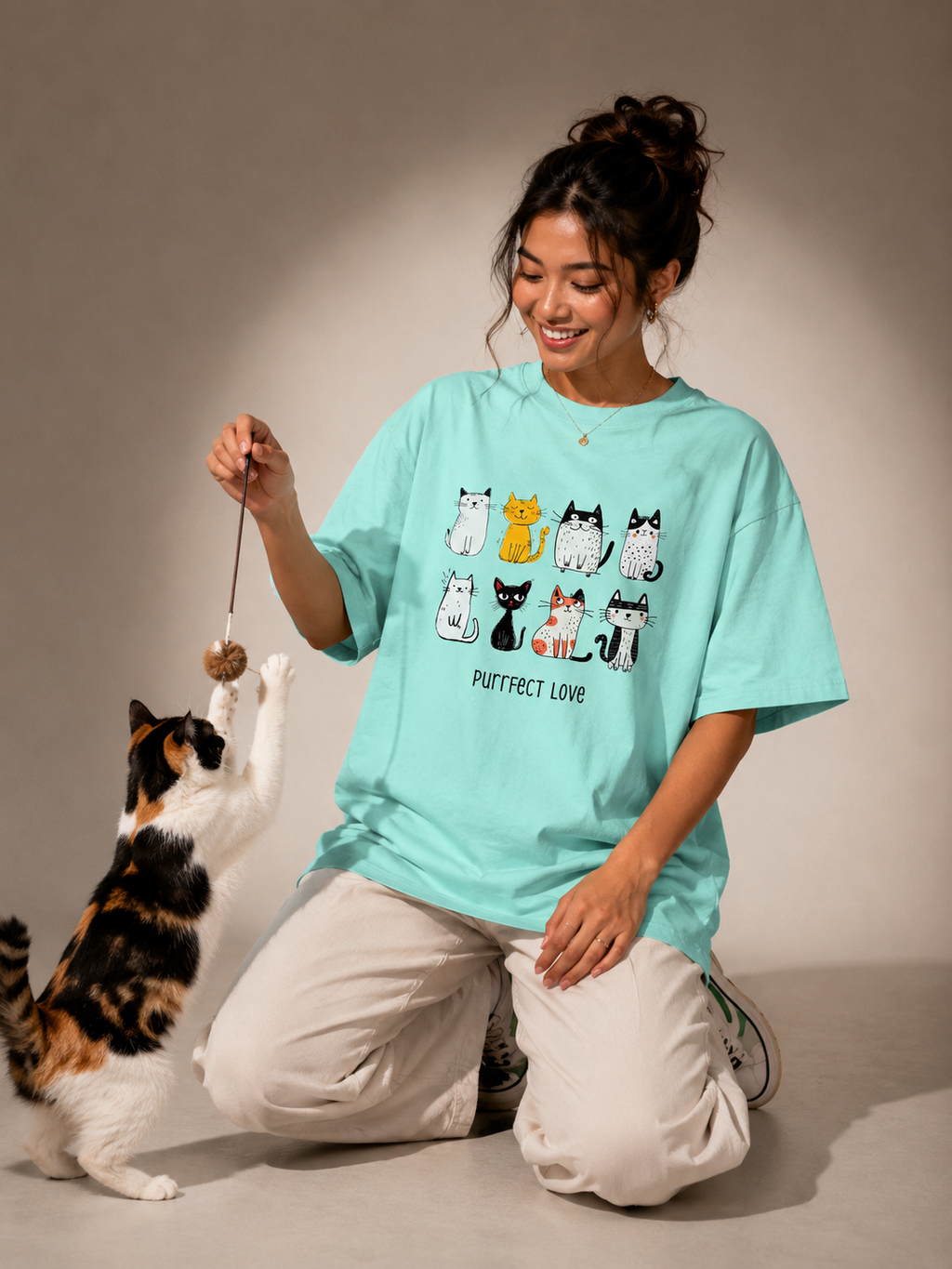 Purrrr..fect Love! Oversized Classic T-Shirt
