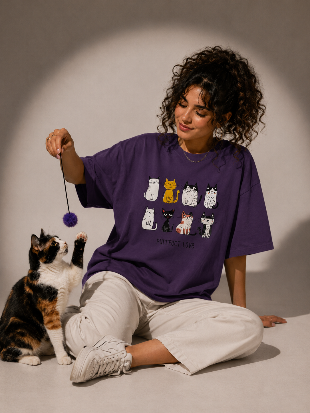 Purrrr..fect Love! Oversized Classic T-Shirt