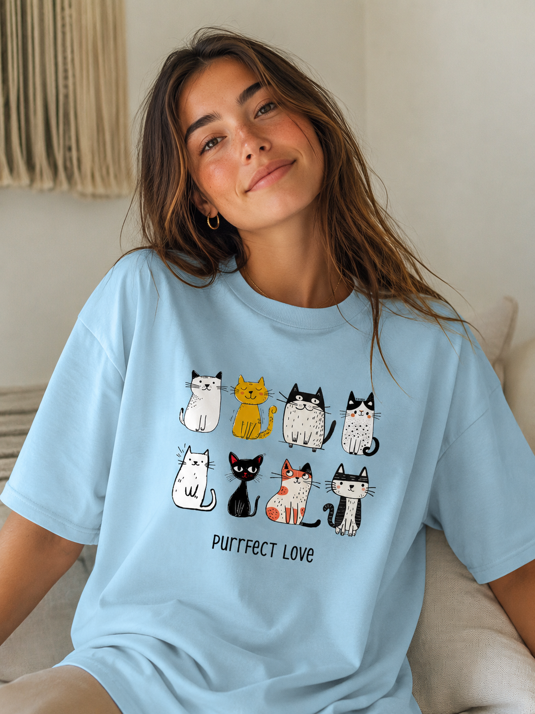 Purrrr..fect Love! Oversized Classic T-Shirt