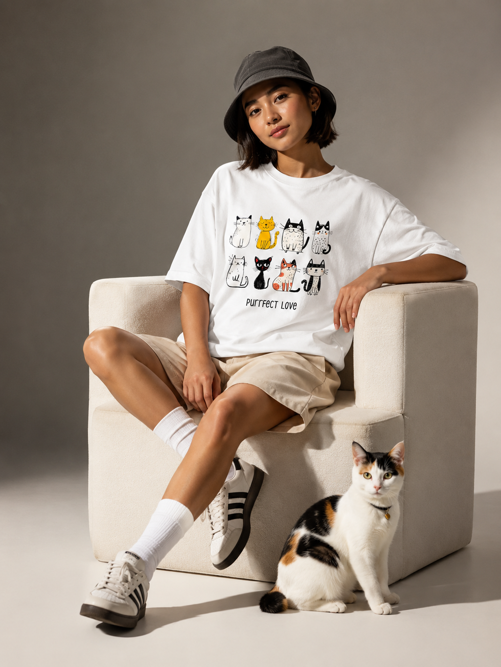 Purrrr..fect Love! Oversized Classic T-Shirt