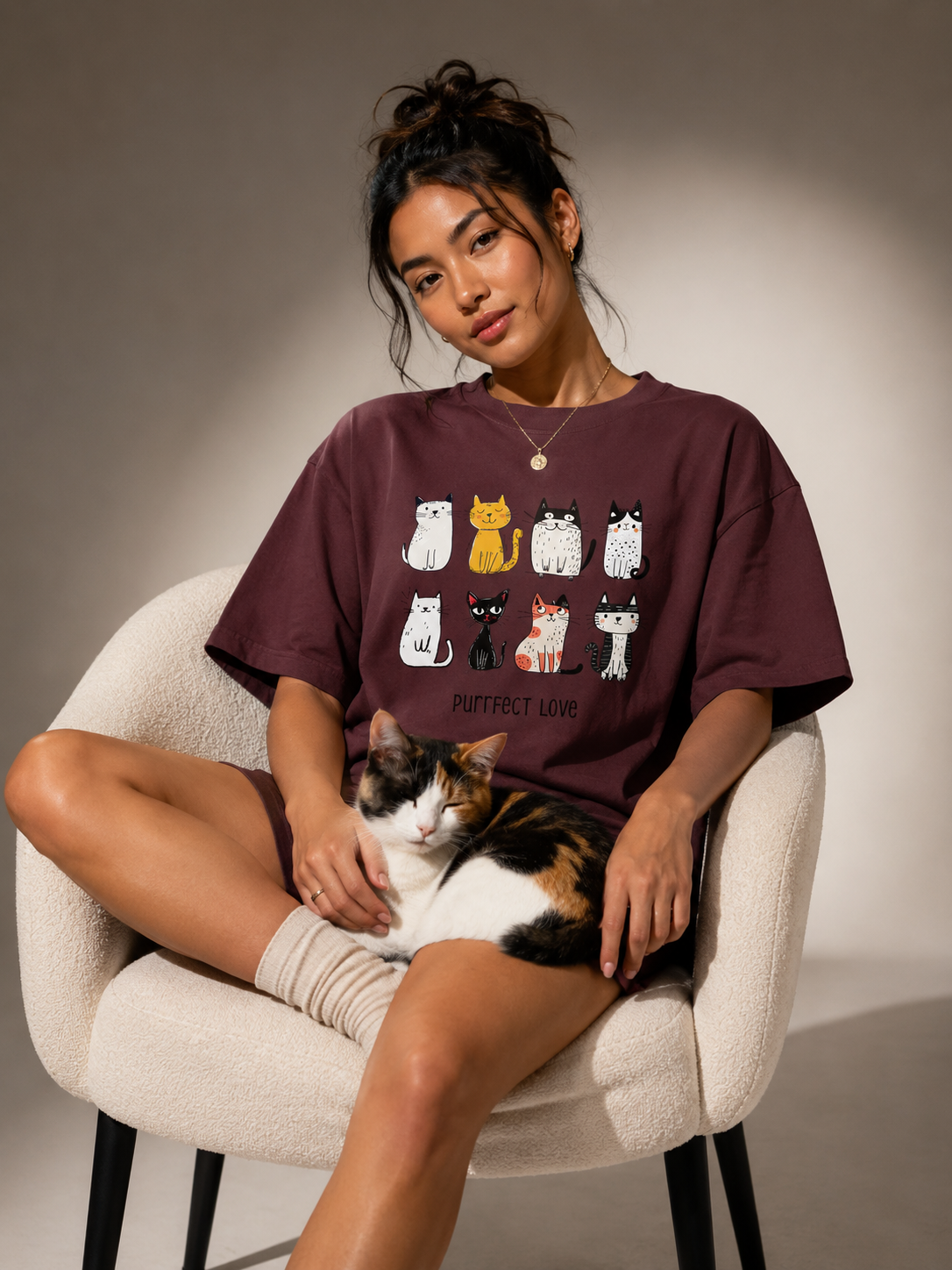 Purrrr..fect Love! Oversized Classic T-Shirt