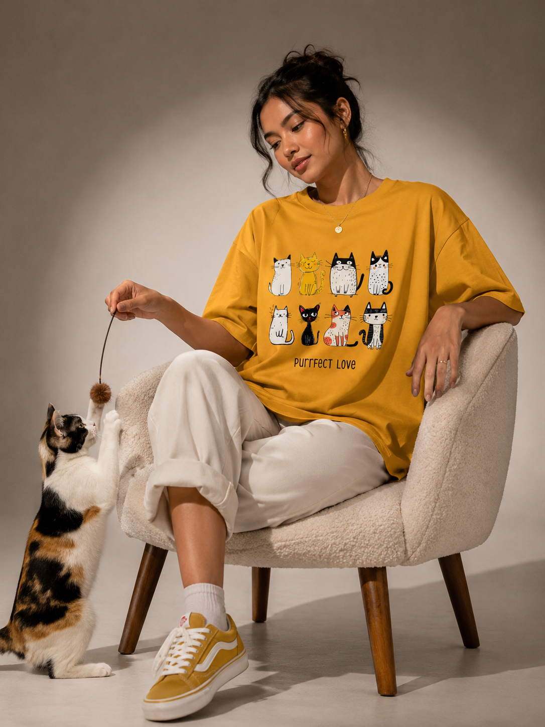 Purrrr..fect Love! Oversized Classic T-Shirt